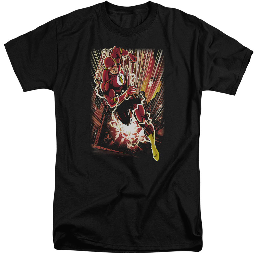 Justice League Street Speed Mens Tall T Shirt Black Officially Licensed