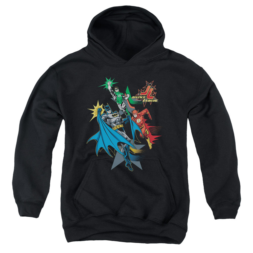 Justice League Action Stars Kids Youth Hoodie Black Officially Licensed