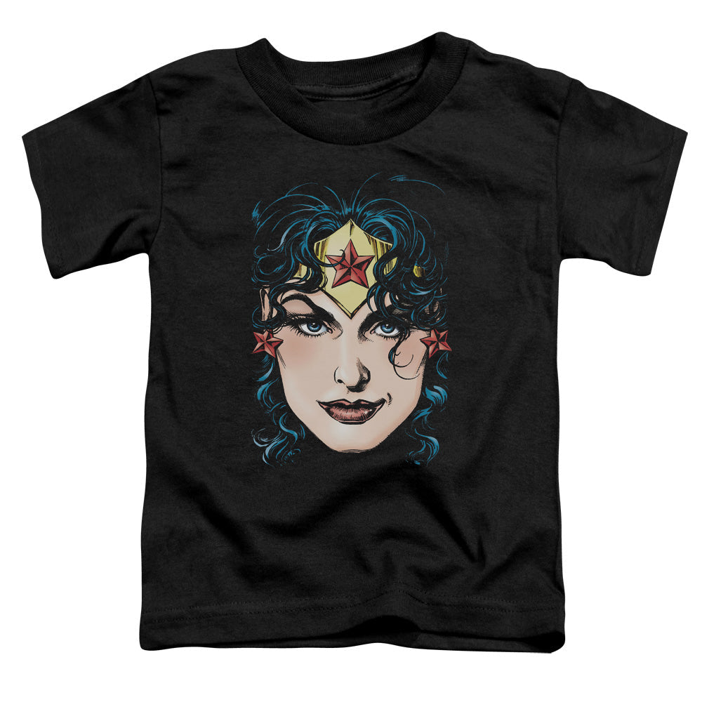 DCO Justice League Wonder Woman Head Toddler Kids Youth T Shirt Black Officially Licensed
