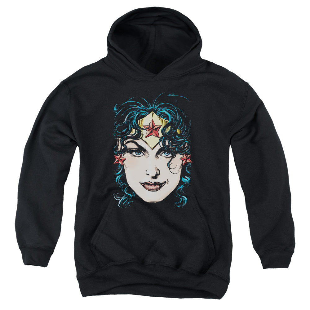 DCO Justice League Wonder Woman Head Kids Youth Hoodie Black Officially Licensed