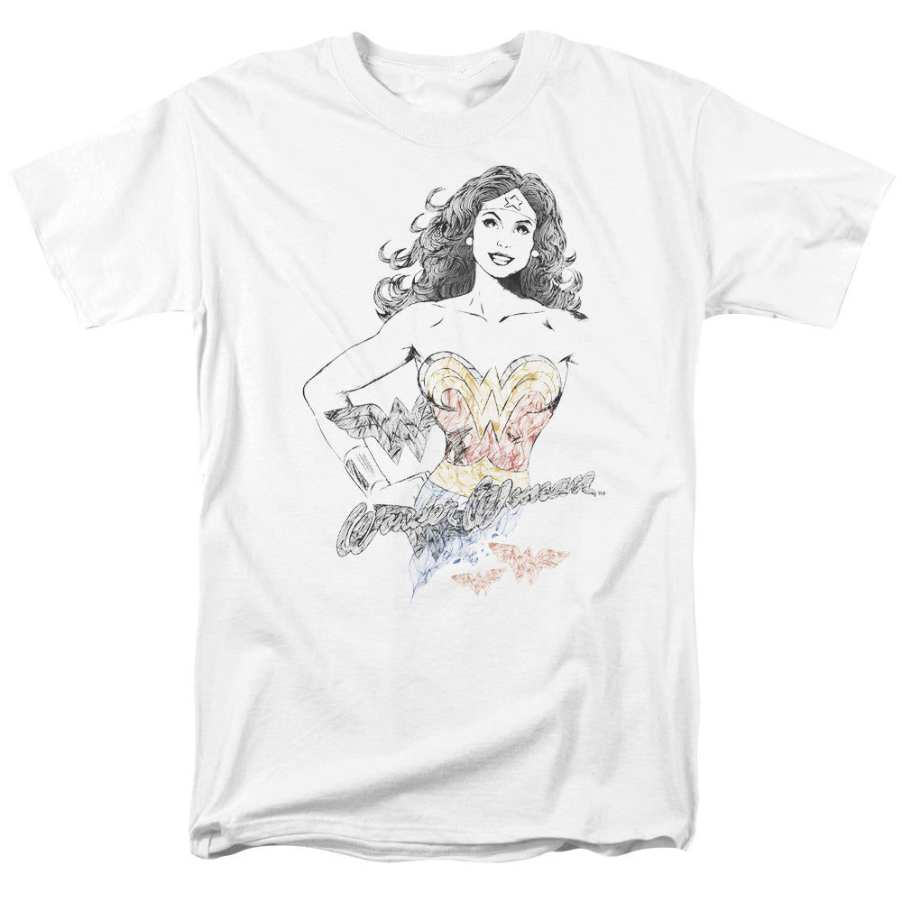 Dco Justice League Of America Wonder Squiggles Mens T Shirt White Officially Licensed