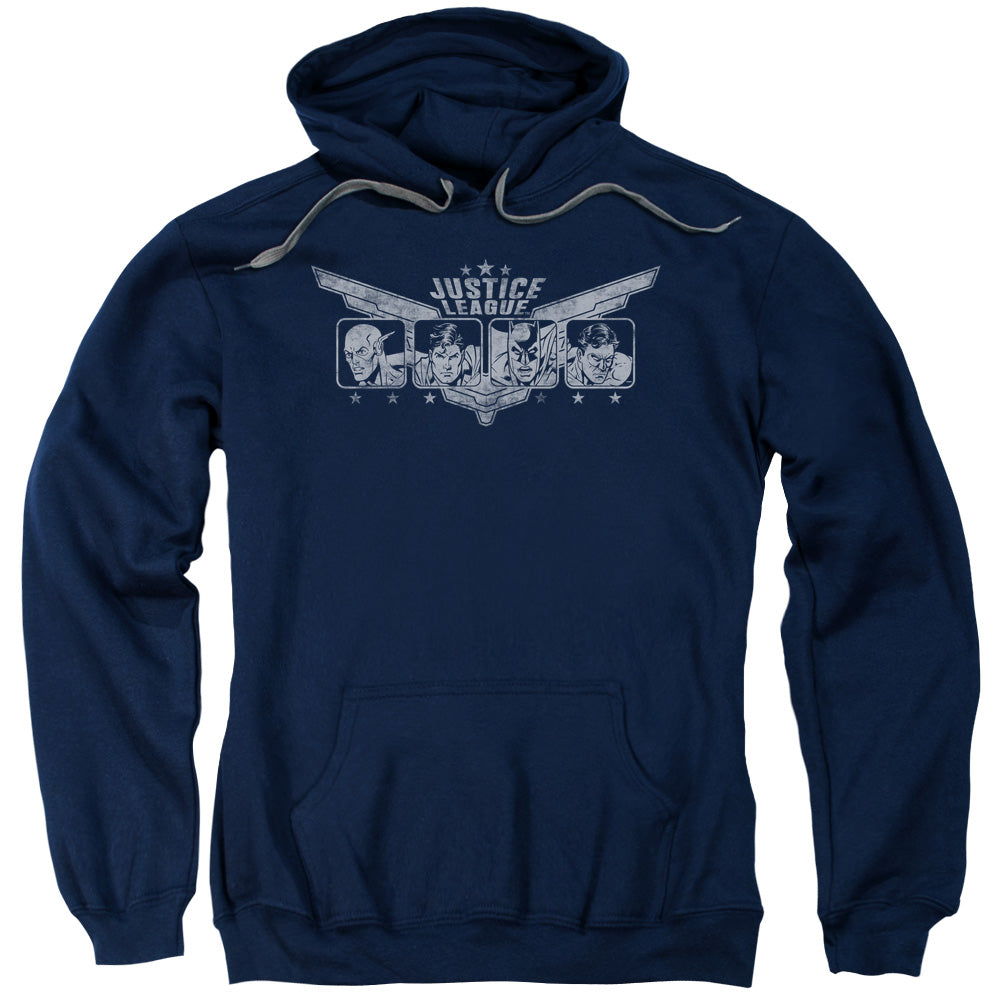 Justice League Justice Wings Mens Hoodie Navy Blue Blue Officially Licensed