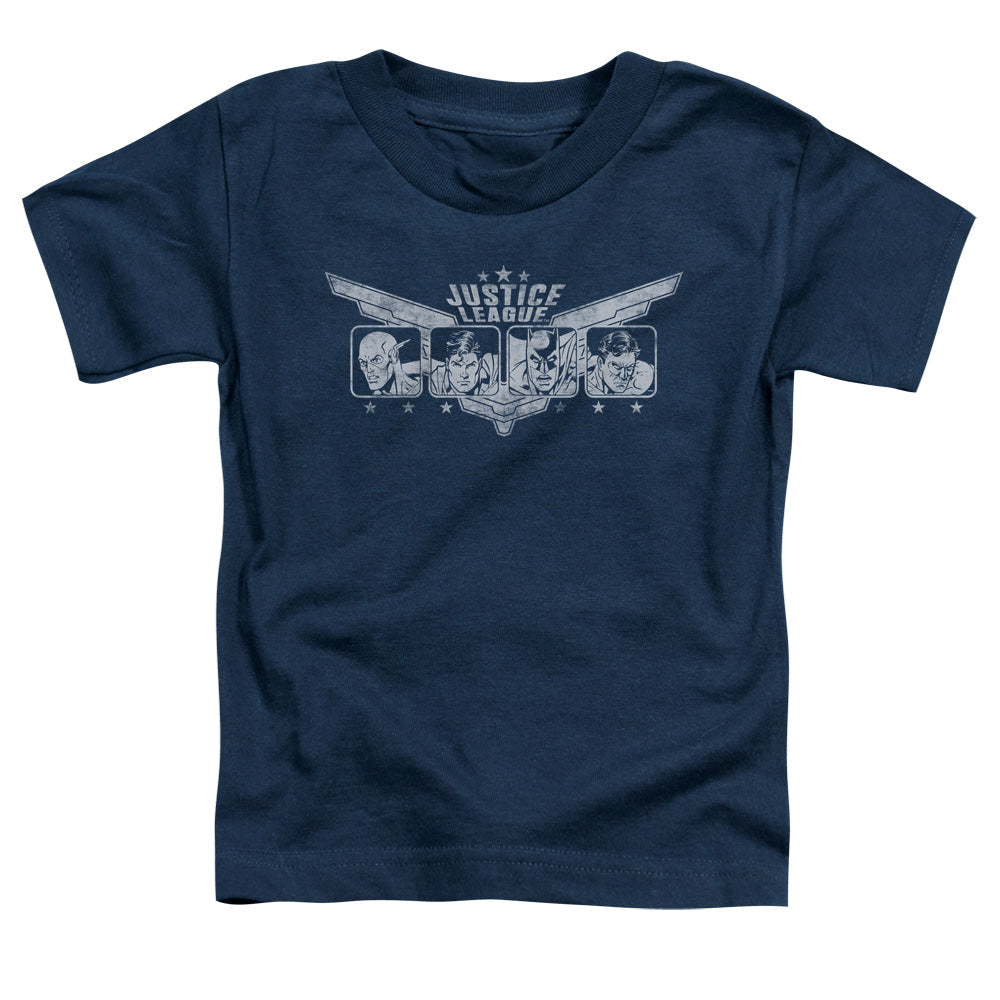Justice League Justice Wings Toddler Kids Youth T Shirt Navy Blue Blue Officially Licensed