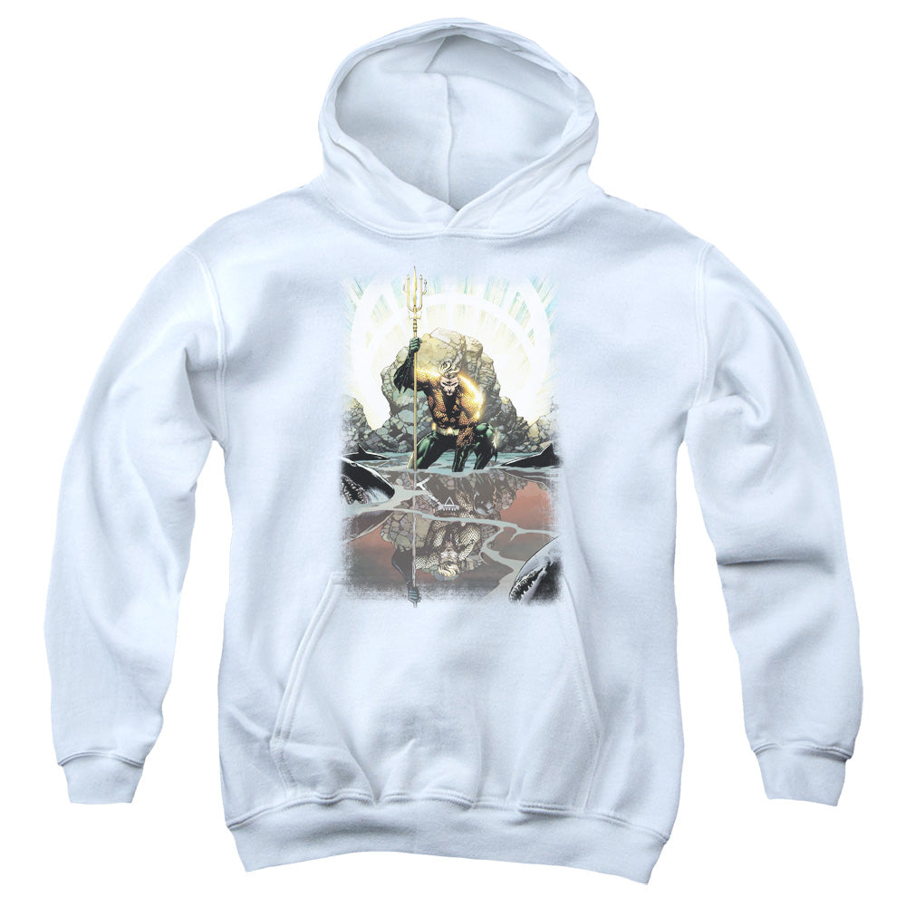 Justice League Brightest Day Aquaman Kids Youth Hoodie White Officially Licensed