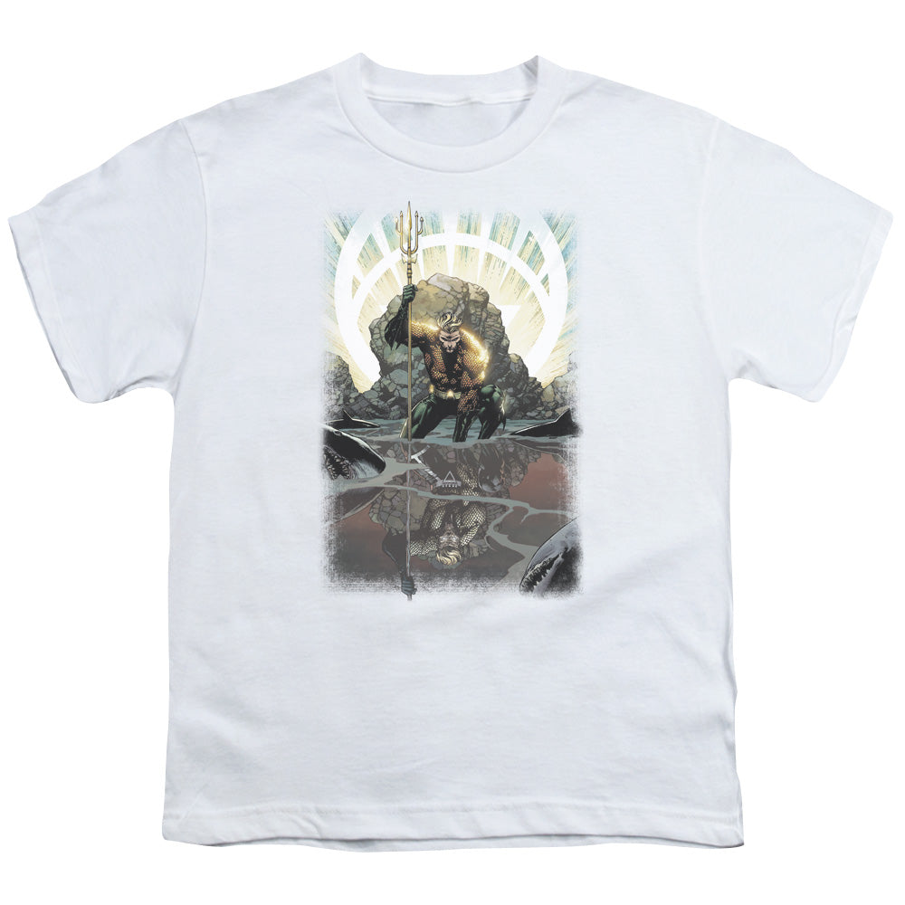 Justice League Brightest Day Aquaman Kids Youth T Shirt White Officially Licensed