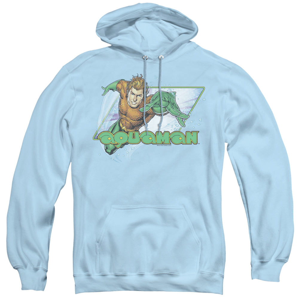 Justice League Aquaman Mens Hoodie Light Blue Officially Licensed