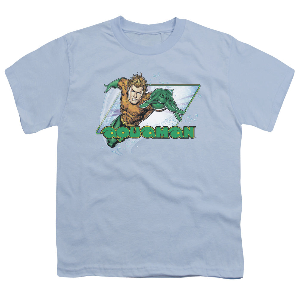 Justice League Aquaman Kids Youth T Shirt Light Blue Officially Licensed