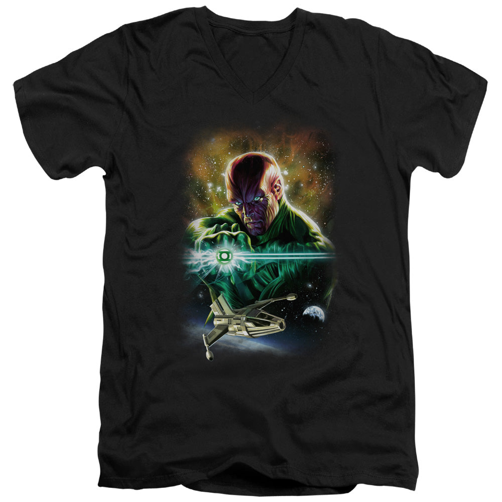 Justice League(Gl) Abin Sur Mens Slim Fit V-Neck T Shirt Black Officially Licensed