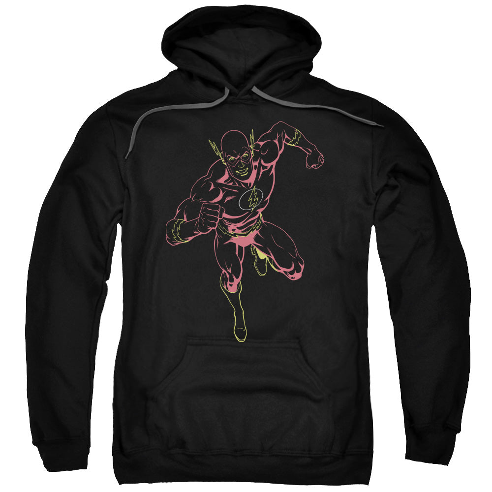 Justice League Neon Flash Mens Hoodie Black Officially Licensed