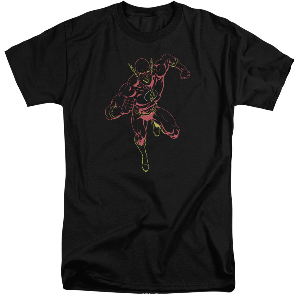 Justice League Neon Flash Mens Tall T Shirt Black Officially Licensed