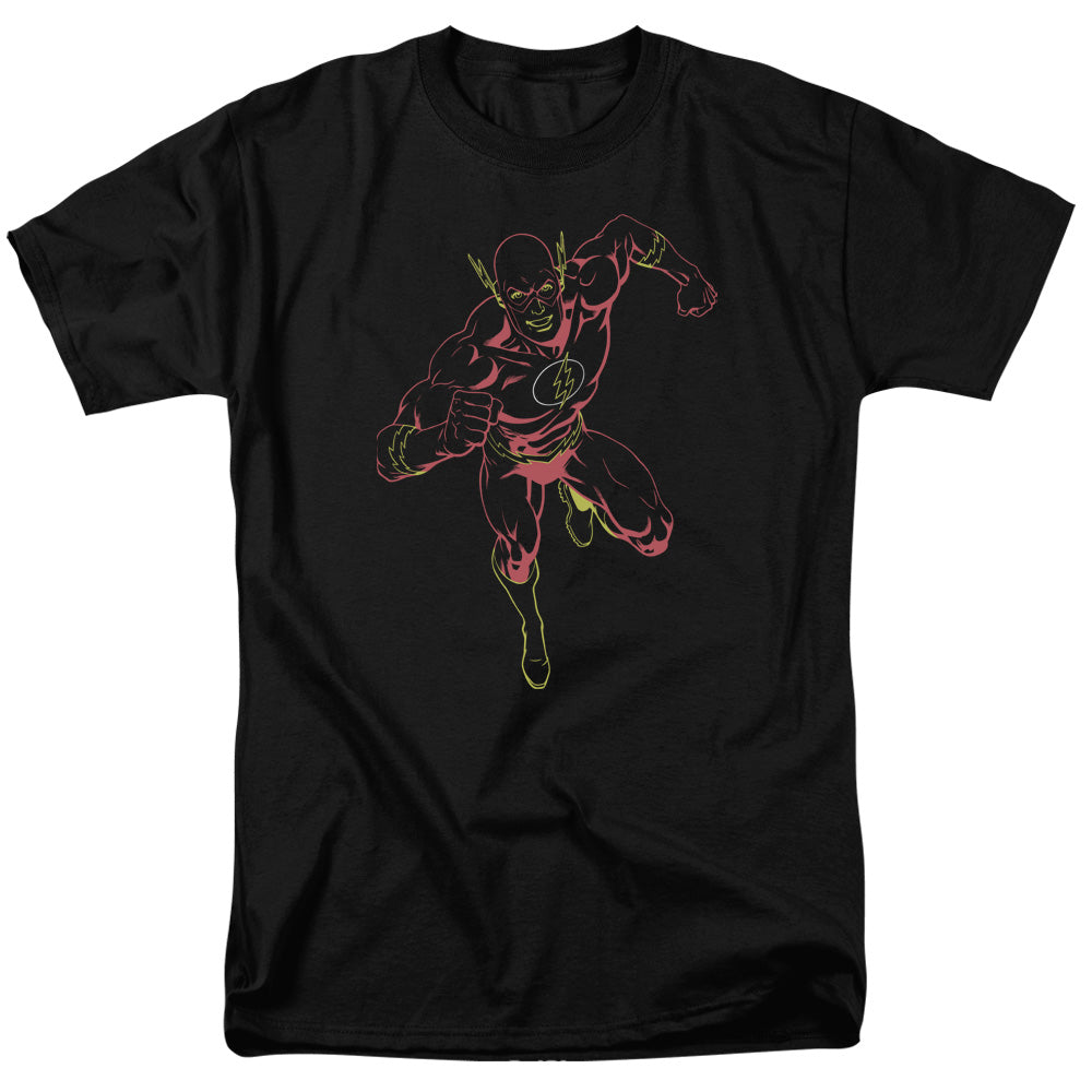 Justice League Of America Neon Flash Mens T Shirt Black Officially Licensed