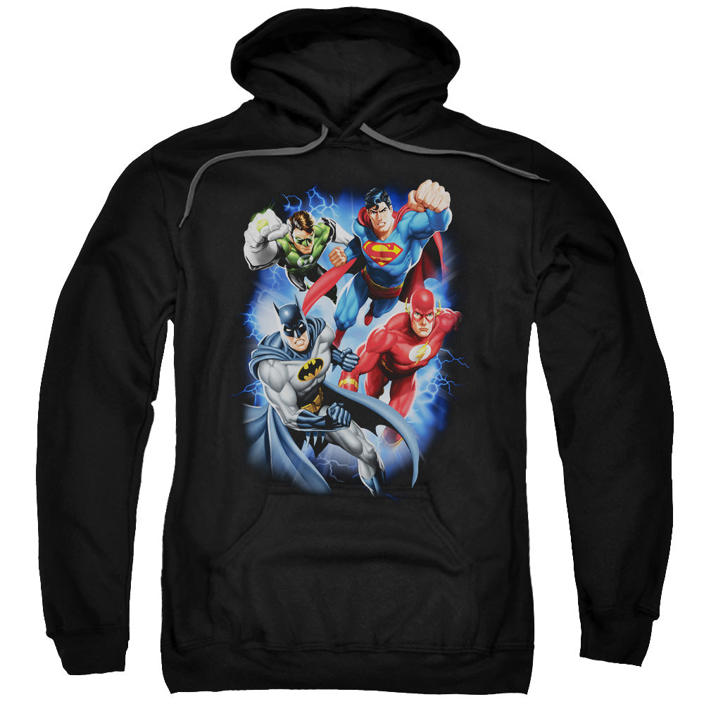 Justice League Storm Makers Mens Hoodie Black Officially Licensed
