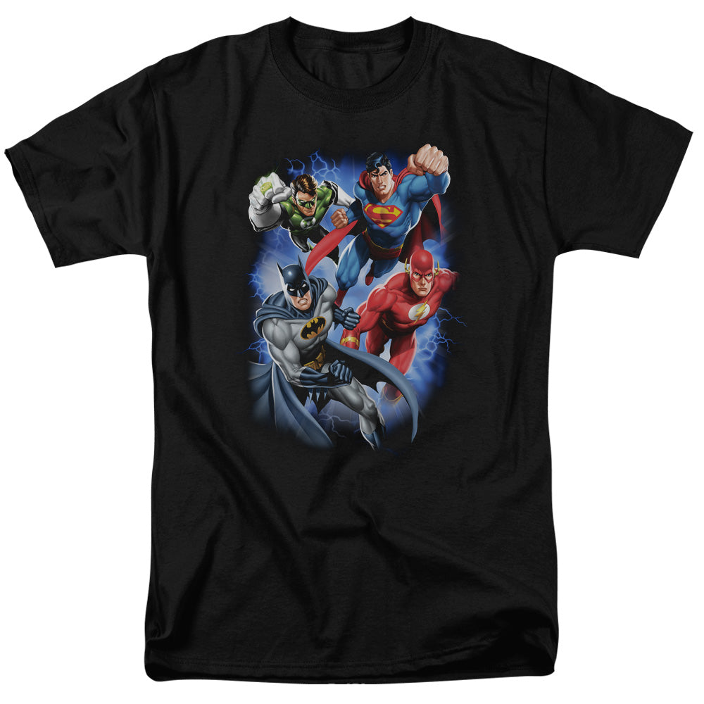 Justice League Storm Makers Mens T Shirt Black Officially Licensed