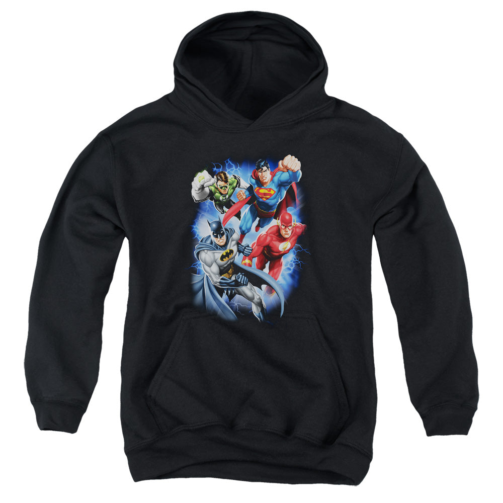 Justice League Storm Makers Kids Youth Hoodie Black Officially Licensed