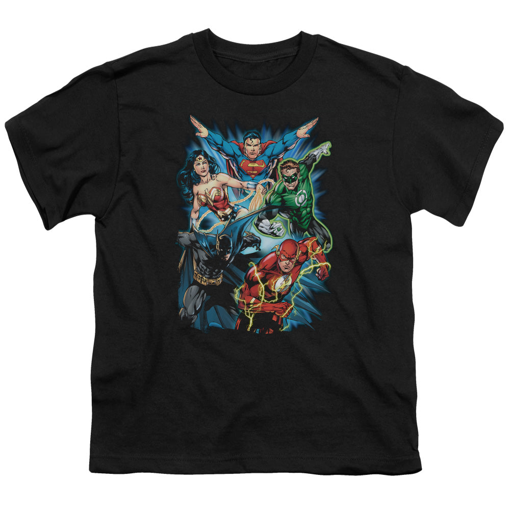 Justice League Jl Assemble Kids Youth T Shirt Black Officially Licensed