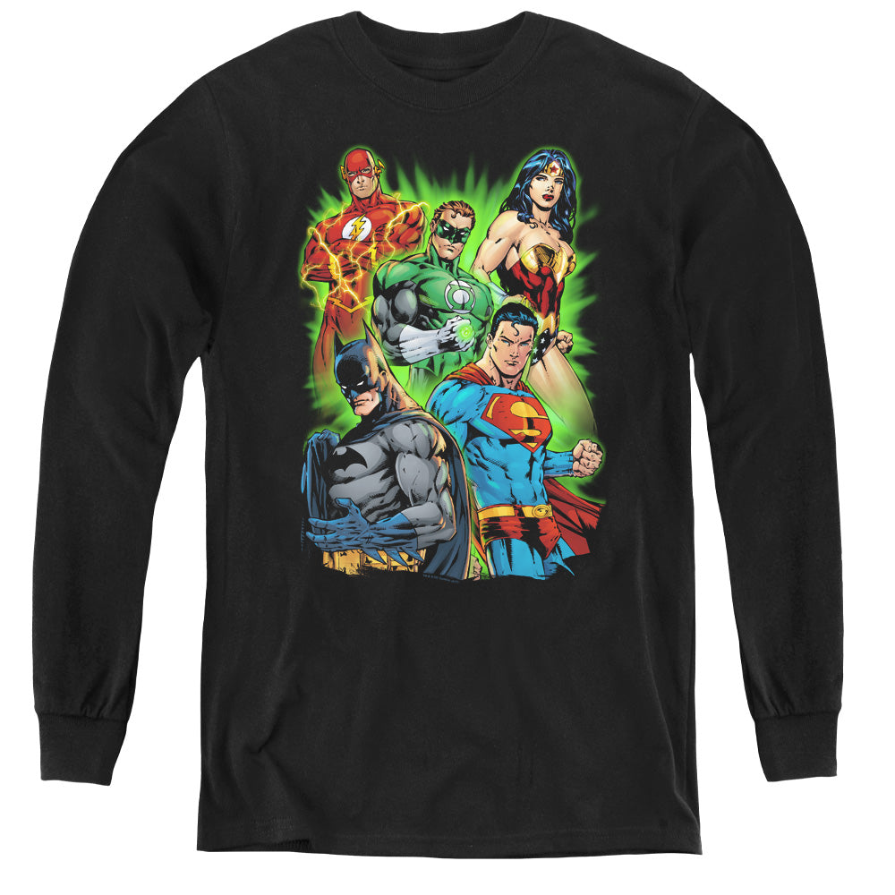 Justice League Will Power Long Sleeve Kids Youth T Shirt Black Officially Licensed