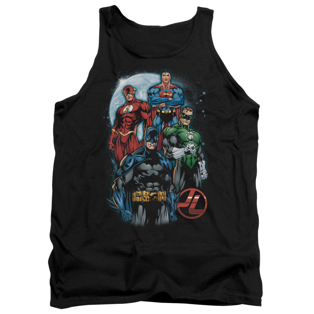 Justice League the Four Mens Tank Top Shirt Black Officially Licensed