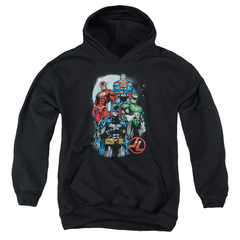 Justice League the Four Kids Youth Hoodie Black Officially Licensed