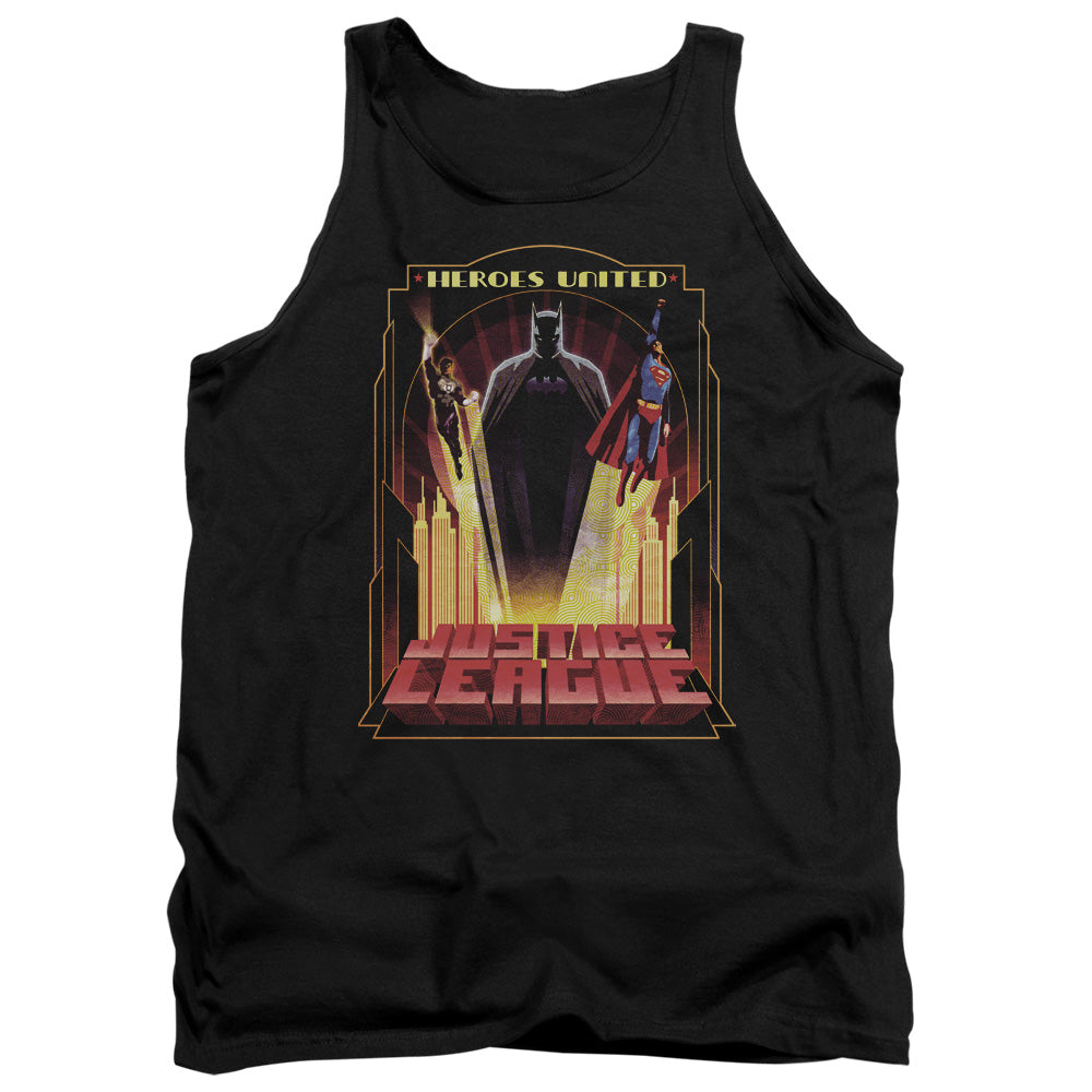 Justice League Heroes United Mens Tank Top Shirt Black Officially Licensed