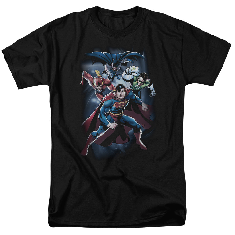 Justice League Of America Cosmic Crew Mens T Shirt Black Officially Licensed