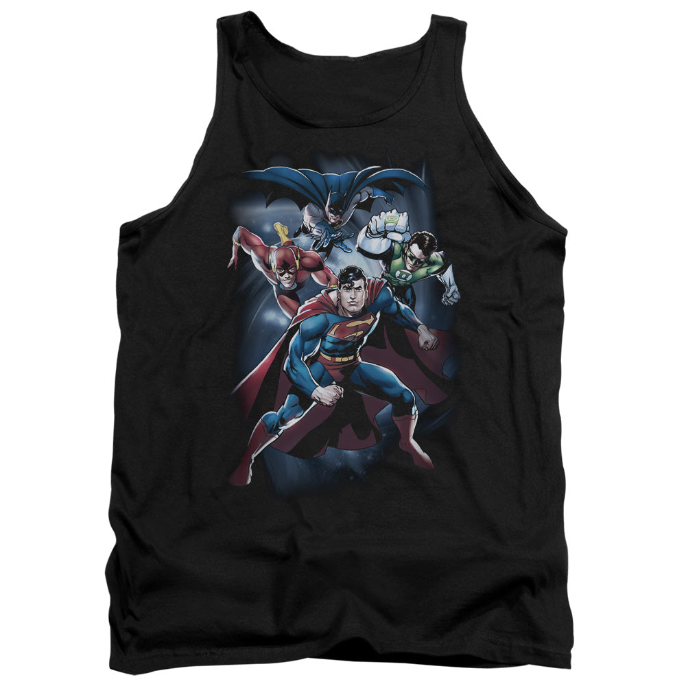 Justice League Coic Crew Mens Tank Top Shirt Black Officially Licensed
