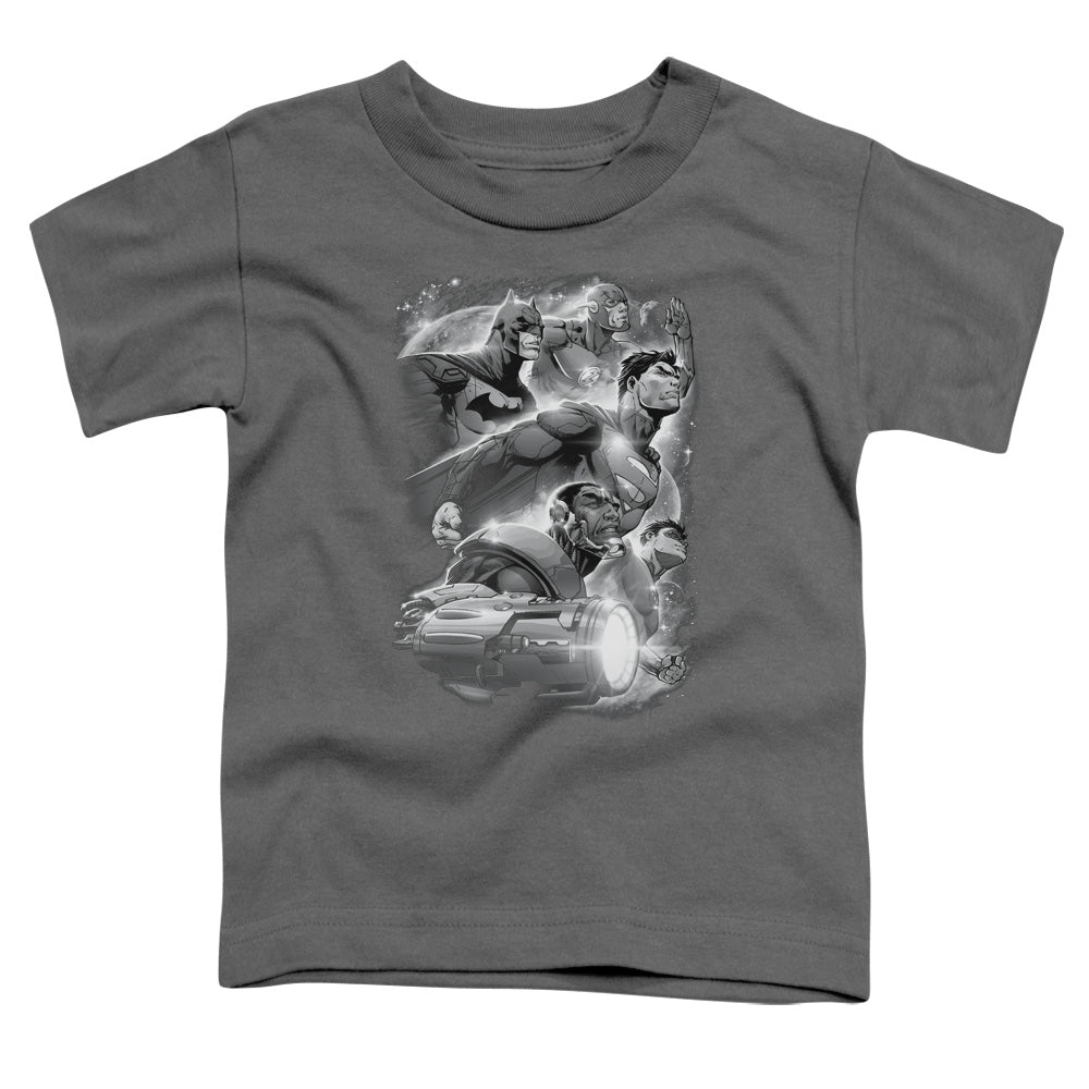 Justice League Atmospheric Toddler Kids Youth T Shirt Charcoal Officially Licensed