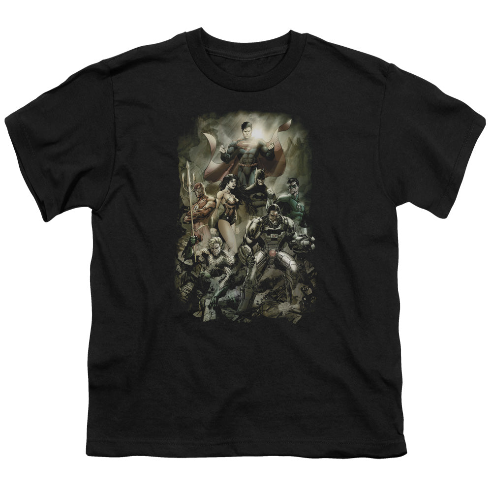 Justice League Aftermath Kids Youth T Shirt Black Officially Licensed