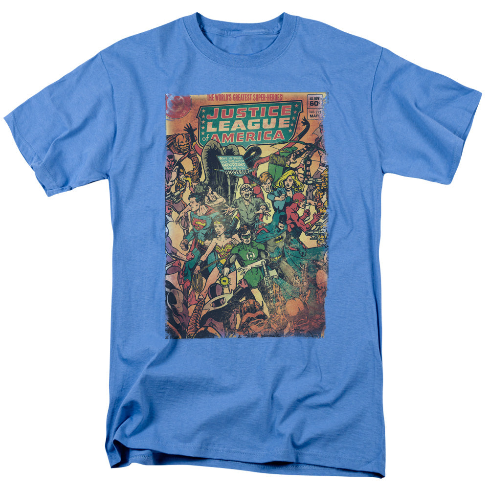 Justice League Of America No 212 Vintage Mens T Shirt Carolina Blue Officially Licensed
