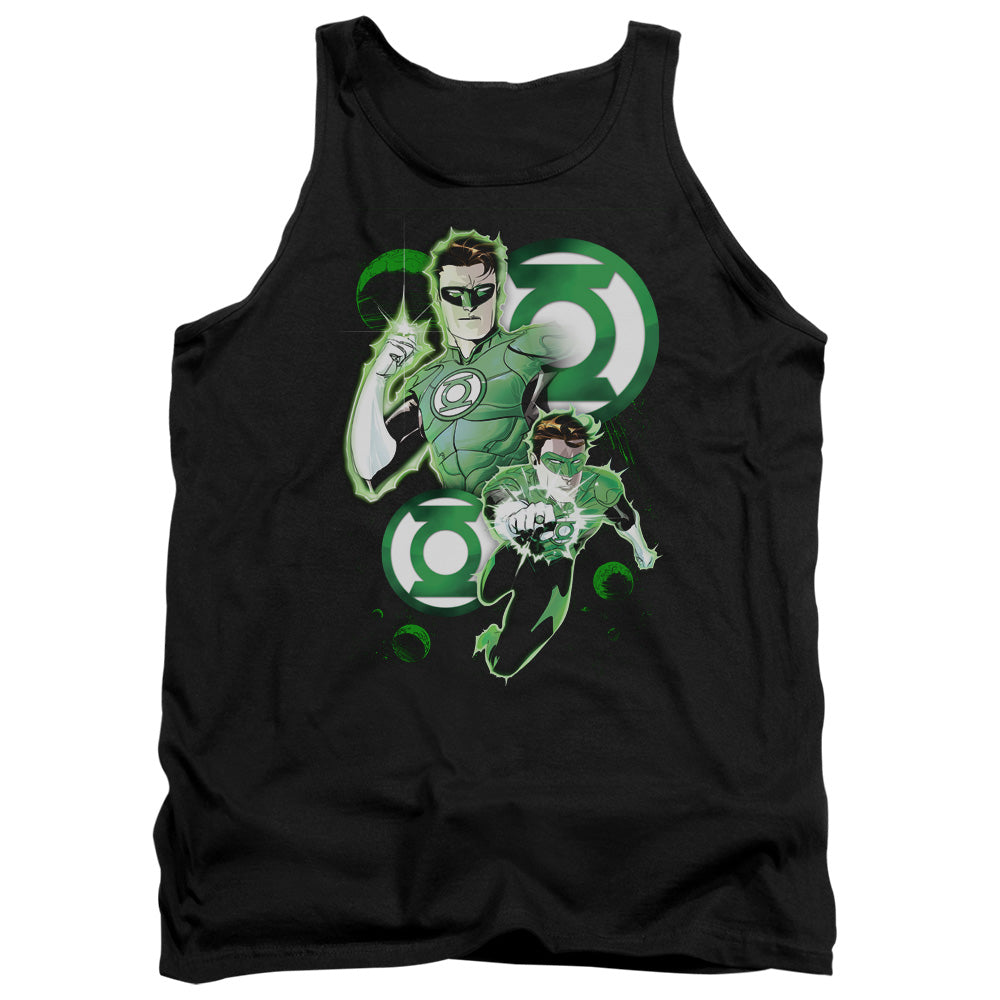Justice League Gl in Action Mens Tank Top Shirt Black Officially Licensed