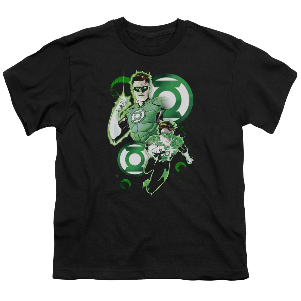 Justice League Gl in Action Kids Youth T Shirt Black Officially Licensed