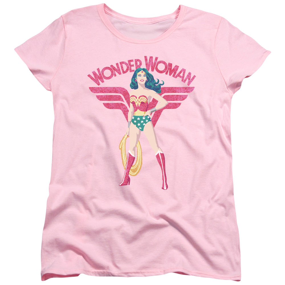 Justice League Ww Sparkle Womens T Shirt Pink Officially Licensed