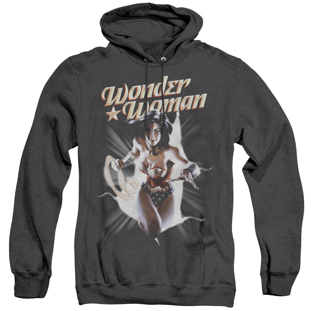 Justice League Of America Ww Break Out Heather Mens Hoodie Black Officially Licensed
