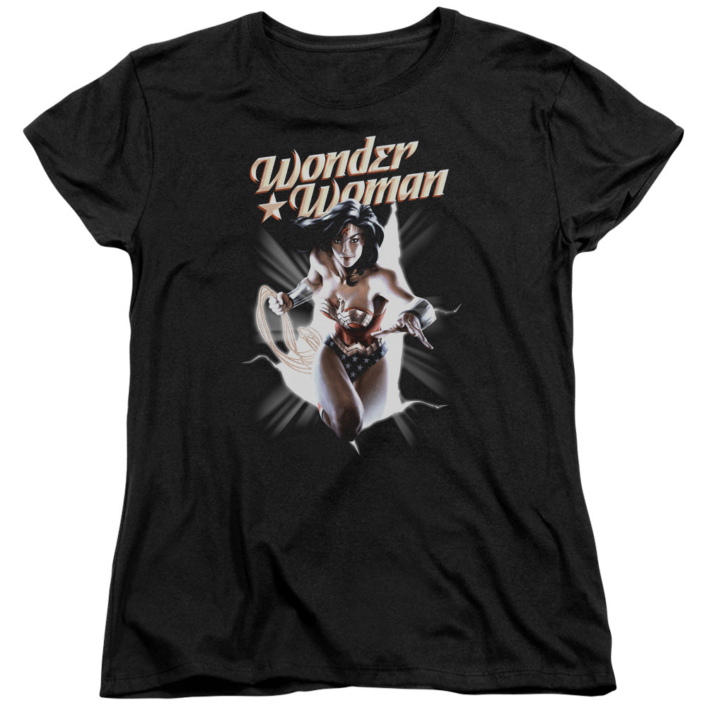 Justice League Ww Break Out Womens T Shirt Black Officially Licensed