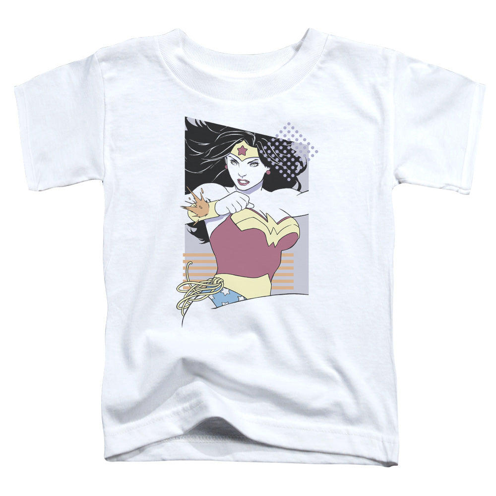 Justice League Ww 80s Minimal Toddler Kids Youth T Shirt White Officially Licensed