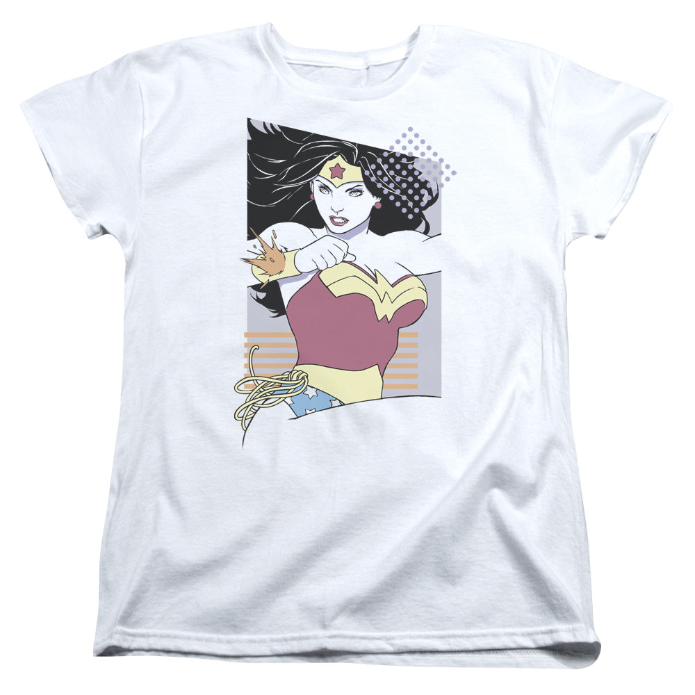 Justice League Ww 80s Minimal Womens T Shirt White Officially Licensed