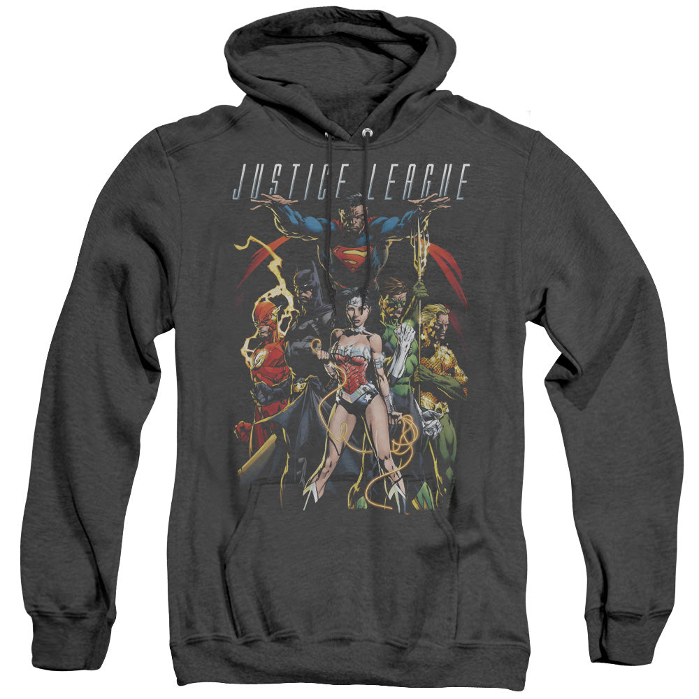 Justice League Of America Dark Days Mens Heather Hoodie Black Officially Licensed