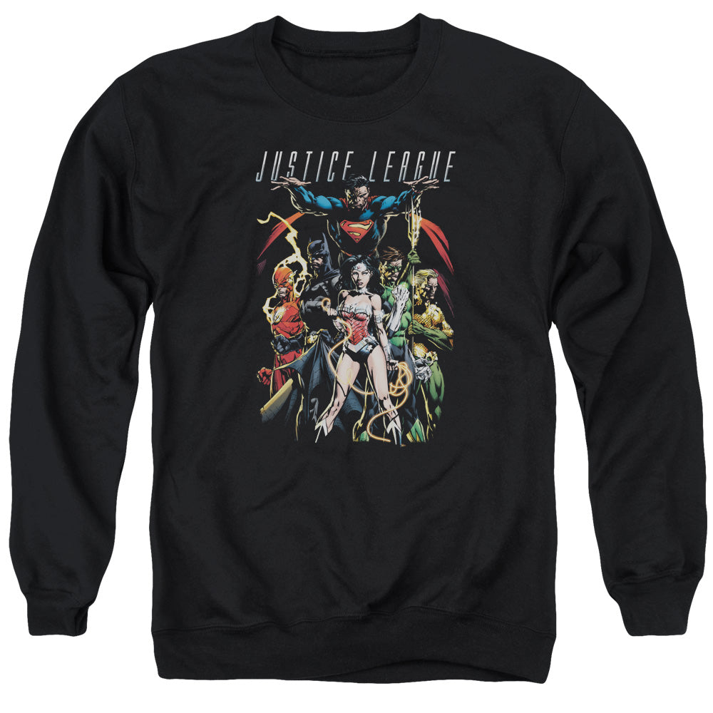 Justice League Of America Dark Days Mens Crewneck Sweatshirt Black Officially Licensed