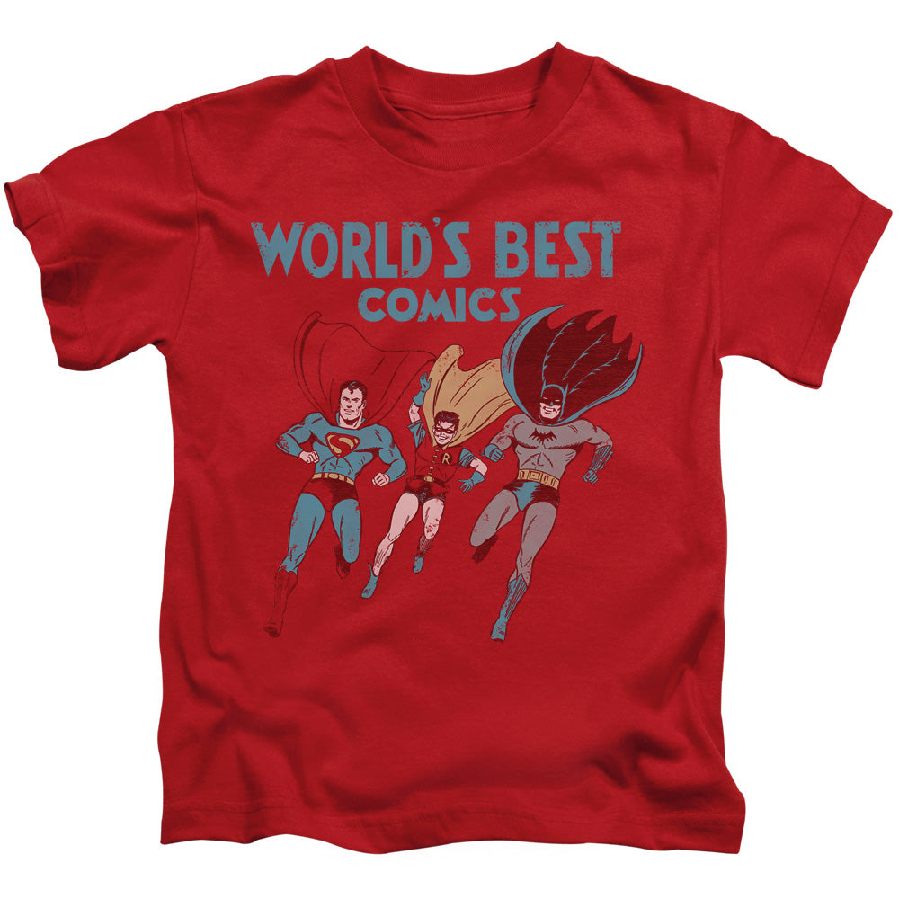 Justice League Worlds Best Juvenile Kids Youth T Shirt Red Officially Licensed