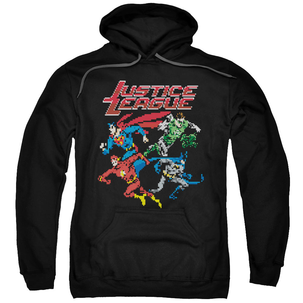 Justice League Pixel League Mens Hoodie Black Officially Licensed