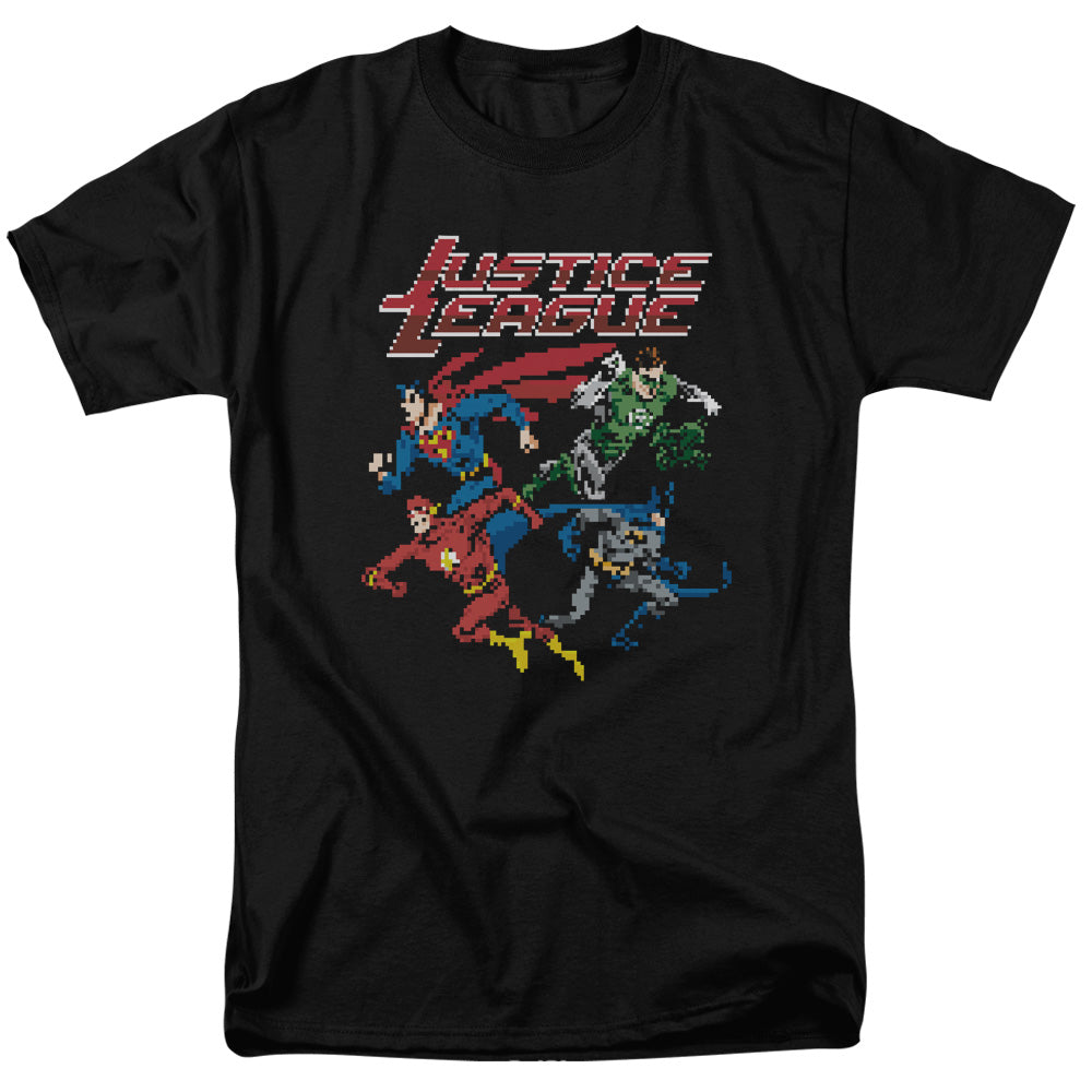 Justice League Of America Pixel League Mens T Shirt Black Officially Licensed
