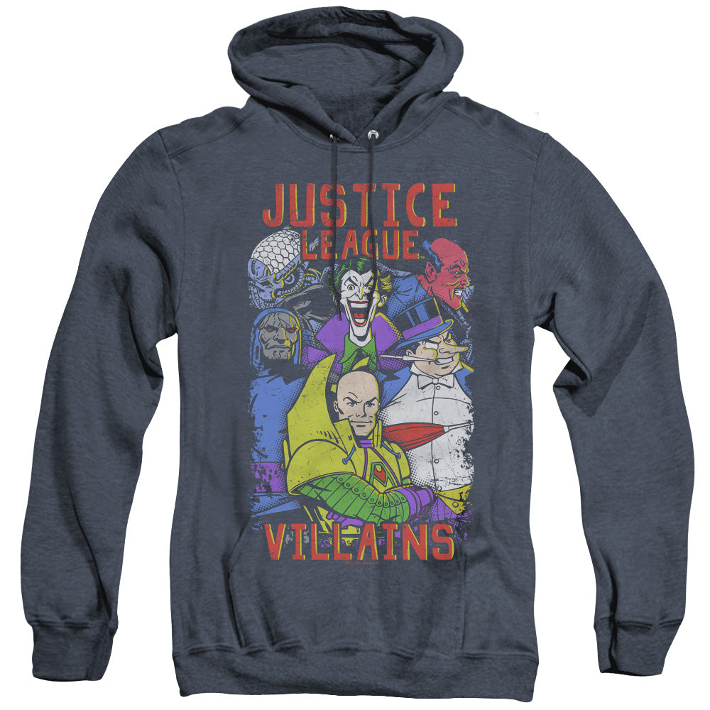 Justice League Of America Villains Heather Mens Hoodie Navy Officially Licensed