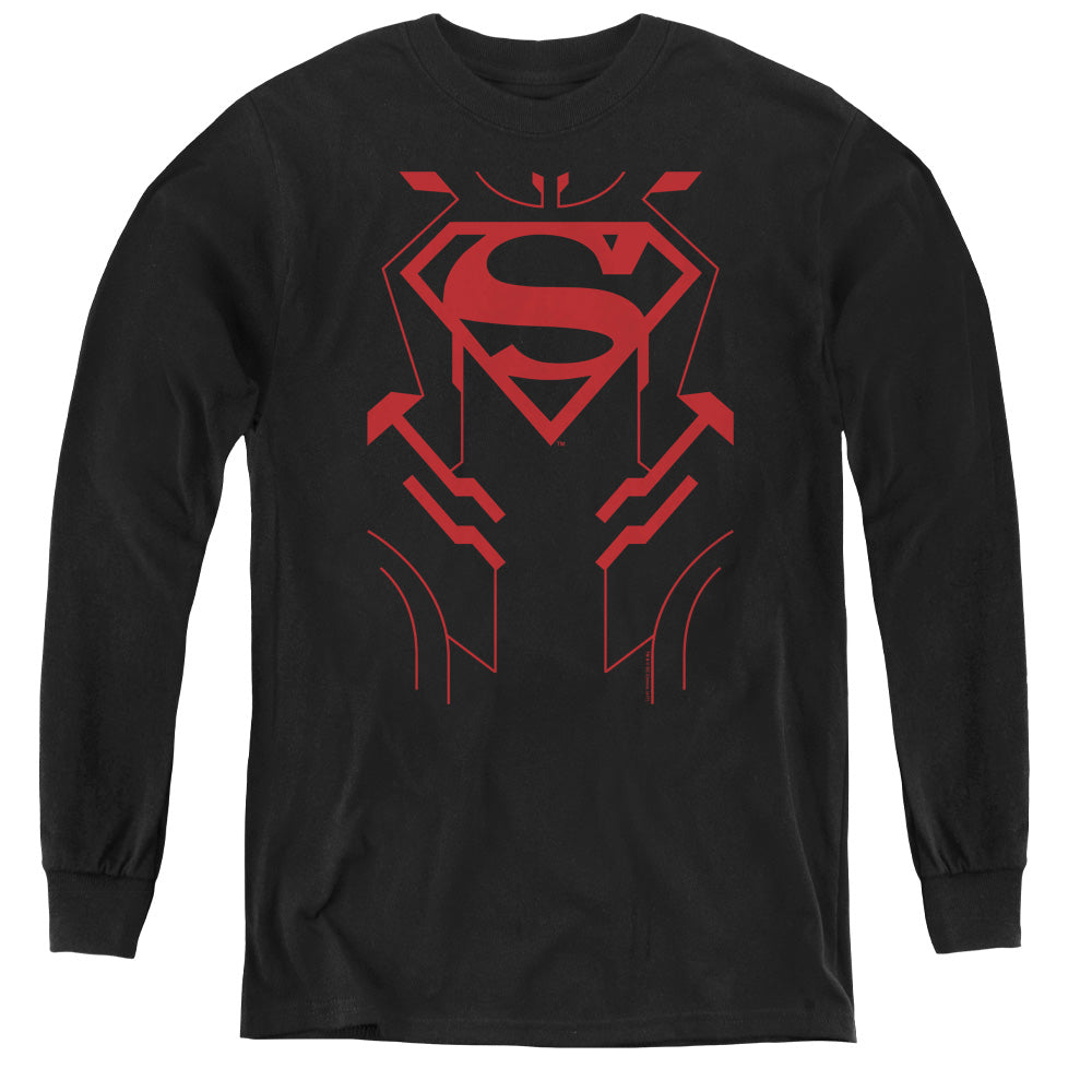 Justice League Superboy Long Sleeve Kids Youth T Shirt Black Officially Licensed