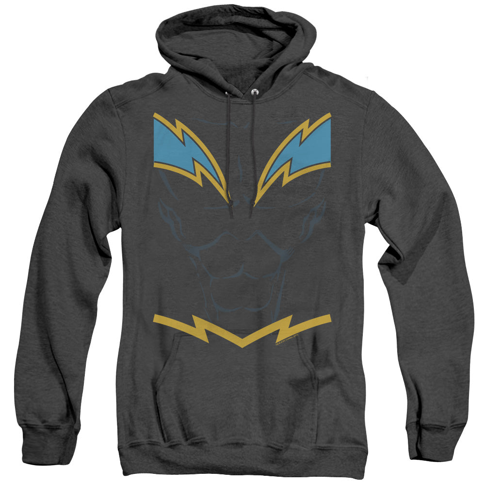 Justice League Black Lightning Heather Mens Hoodie Black Officially Licensed