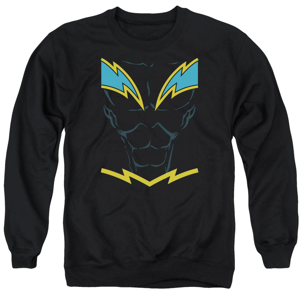 Justice League Of America Black Lightning Mens Crewneck Sweatshirt Black Officially Licensed