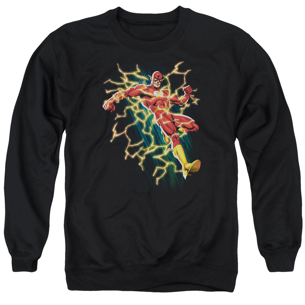 Justice League Electric Death Mens Crewneck Sweatshirt Black Officially Licensed