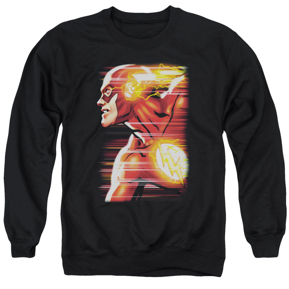 Justice League Speed Head Mens Crewneck Sweatshirt Black Officially Licensed
