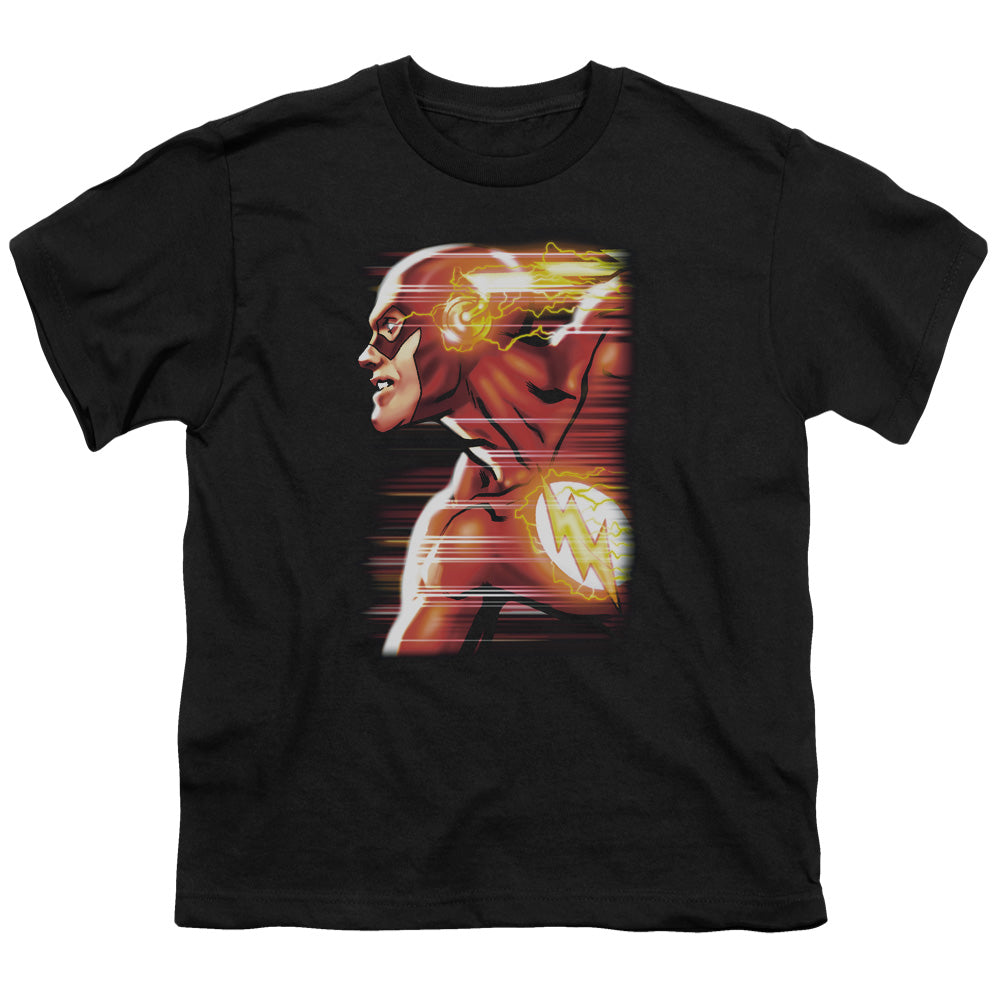Justice League Speed Head Kids Youth T Shirt Black Officially Licensed