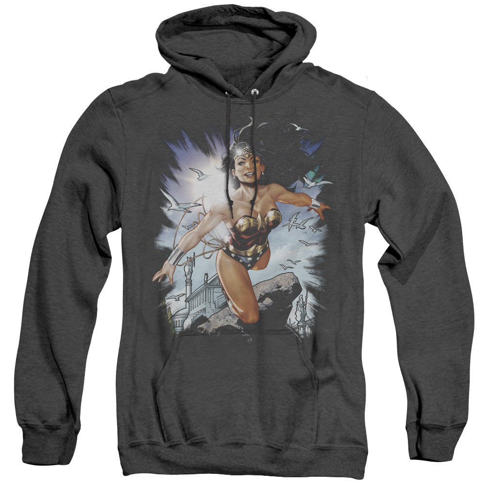 Justice League of Themyscira Heather Mens Hoodie Black Officially Licensed