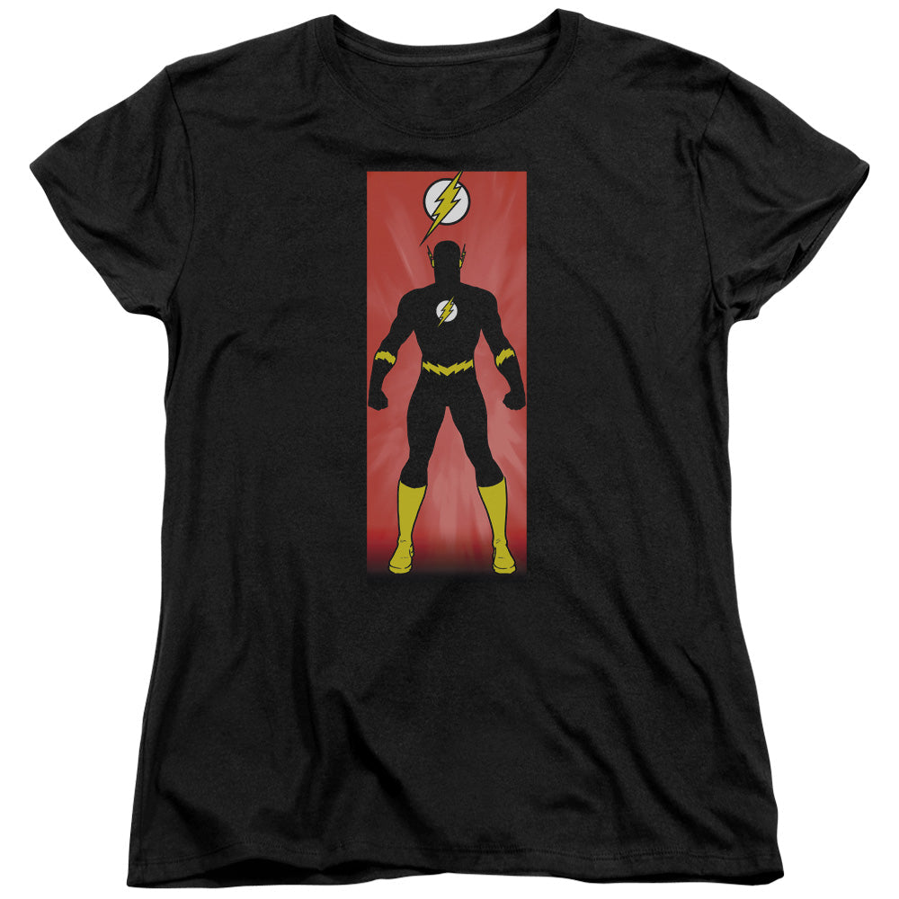 Justice League Flash Block Womens T Shirt Black Officially Licensed