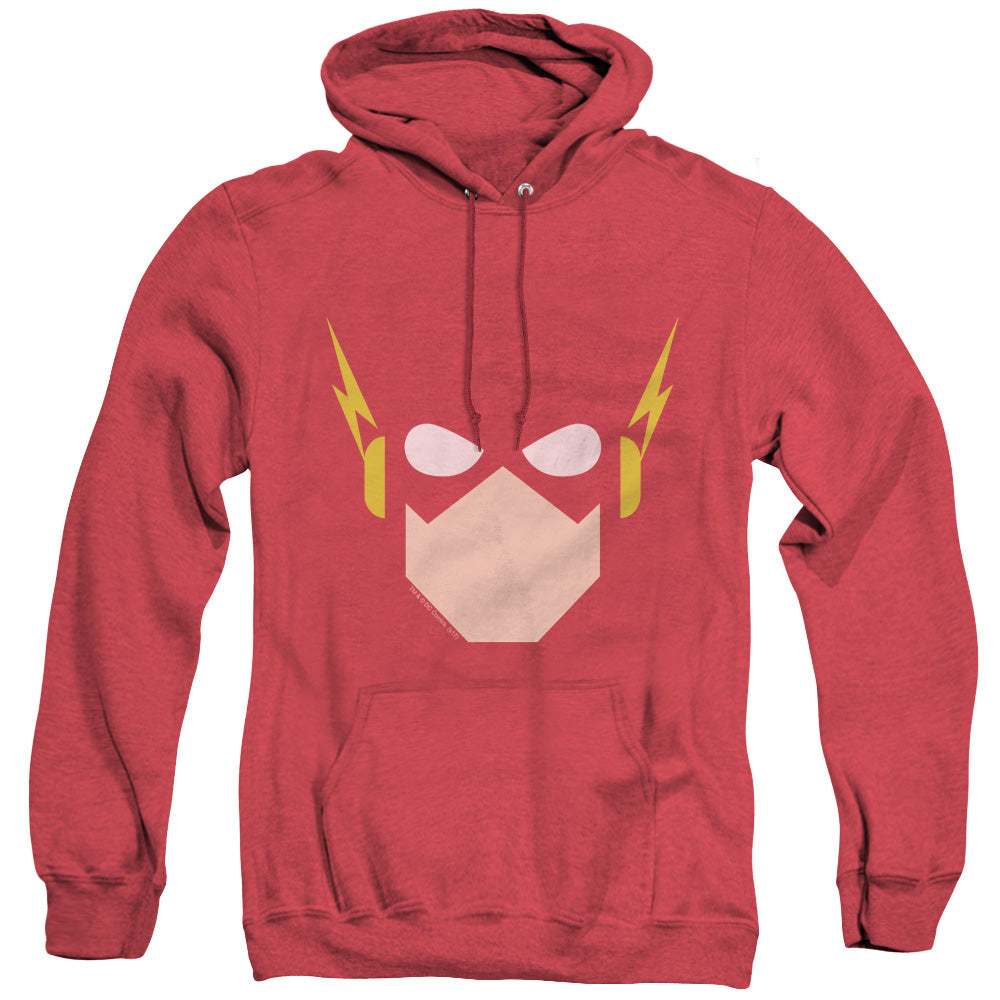 Justice League Of America Flash Head Mens Heather Hoodie Red Officially Licensed